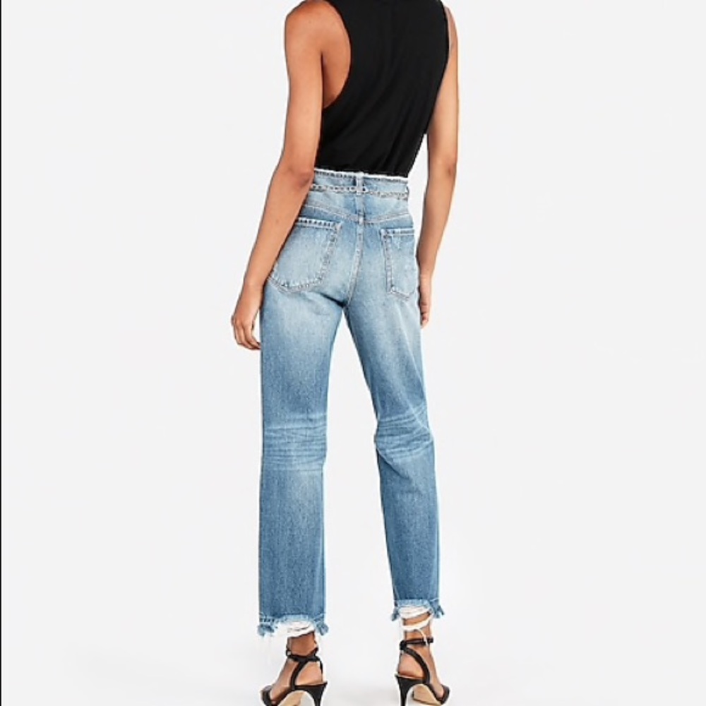 NWT! Express High Waist Chain Original Ankle Jeans - Picture 2 of 3